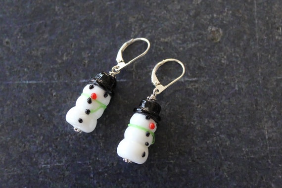 Silver snowman best sale earrings