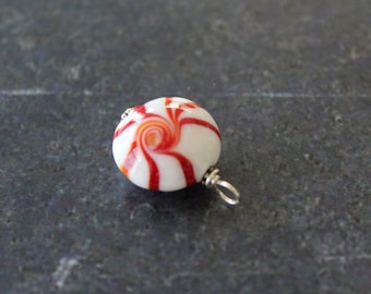 Peppermint Candy Pendant, Sterling Silver Peppermint, Christmas Candy Pendant Necklace, Peppermint Swirl Jewelry Christmas Jewelry