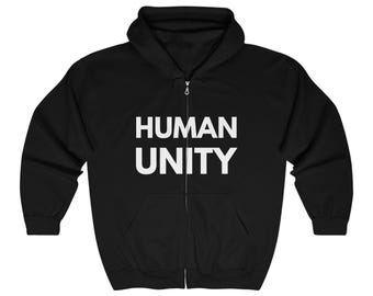 Human Unity Full-Zip Hoodie Unisex Human Unity Full-Zip Hooded Sweatshirt Unisex Heavy Blend™