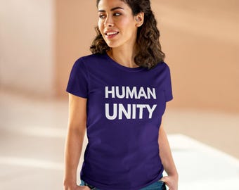 Human Unity T-Shirt Women's T-Shirt Human Unity Tee Shirt Midweight Cotton Tee