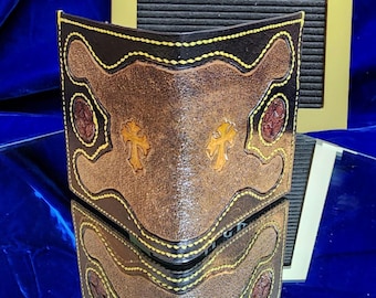 Hand Stitched and Stamped Cross Wallet
