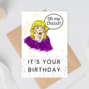 Cartão de aniversário engraçado - “Oh meu Cristo”