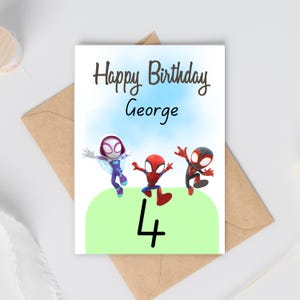 Kindergeburtstagskarte - Spidey & Friends
