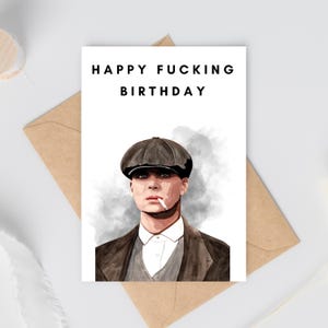 carte d'anniversaire | Peaky Blinders | Carte Tommy Shelby | Carte d'anniversaire grossière