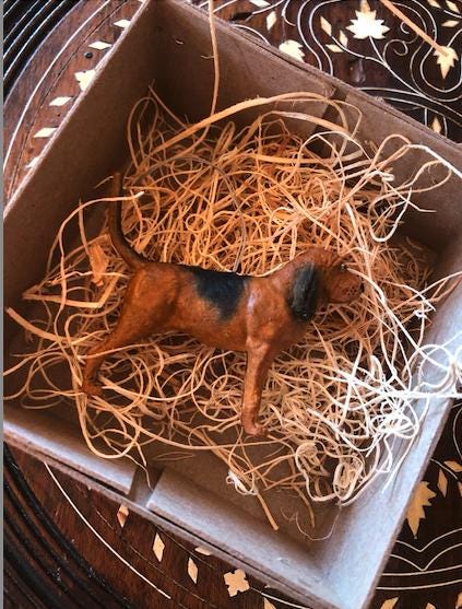 New 3D Dresden Bloodhound Dog Paper Christmas Ornament