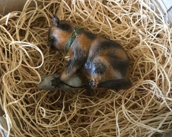 Nuevo gato de caparazón de tortuga atrapa adorno navideño de papel de Dresden