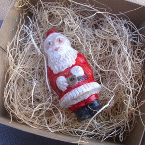New 3D Paper Christmas Dresden Ornament White Santa Claus Decoration Blue Eyes