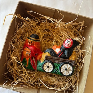 Nieuw 3D-papier Halloween-ornament Dresden Pompoen trekt Ghost Friend in hooiwagen