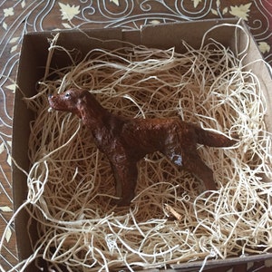 New 3D Irish Setter Dog Dresden Type Christmas Holiday Ornament Woof!