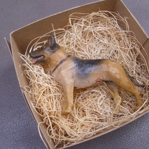 Nuevo 3D Dresden Paper Christmas Ornament Pastor Alemán Perro Policía Rubio Negro