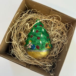 New 3D Dresden Paper Christmas Ornament Christmas Tree w Toys Horn Dolls