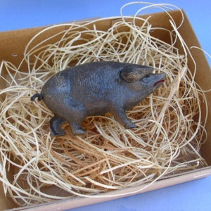New 3D Dresden Paper Christmas Ornament Black Pig