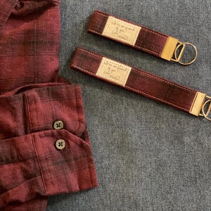 Memory Key Chain Wristlets - Made from a Loved One's Clothing | Personalized with Handwriting |