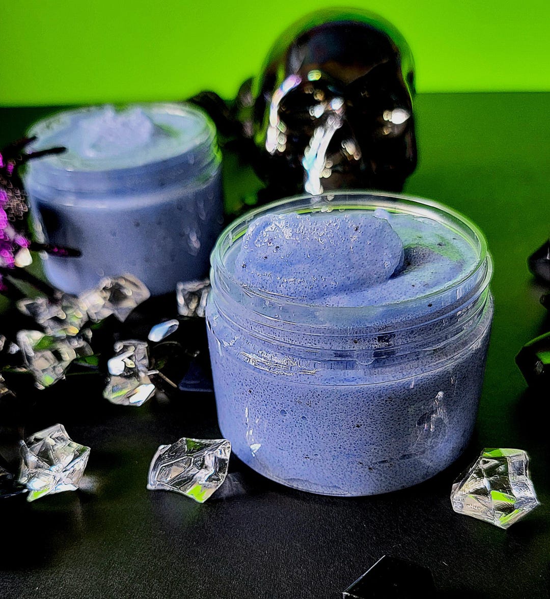Sour Blue Raspberry Scrub Blue Raspberry Sugar Scrub: Handmade Exfoliating Shea Scrub, Boo-berry ...