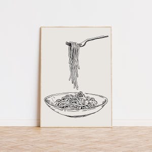 Bowl of Spaghetti Print, Kitchen Wall Art, Bar Cart Art, Trendy Art Prints, Preppy Room Decor, Aesthetic Wall Art, Museum Quality Art Print