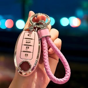 Car Key Cover For Nissan, Car Key Case, Car Key Fob, Key Fob, With Keychain, Car Accessories, Key Fob For Nissan, Car Key Cover, Gift