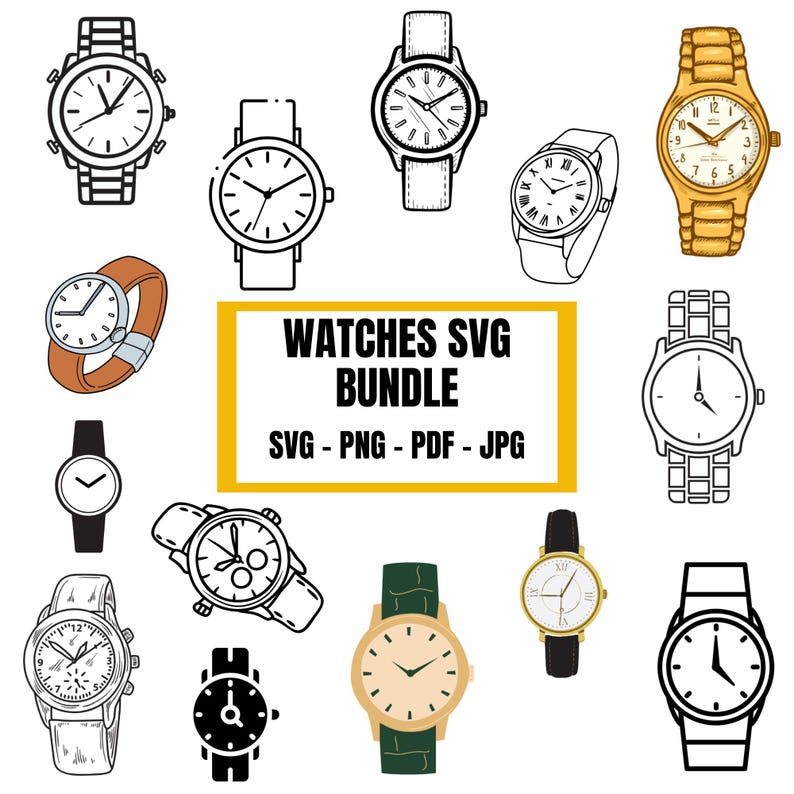 Watch Color Svg Watch Clipart SVG Bundle: Luxury & Vintage Styles (digital Download) - Etsy