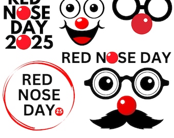 Pacchetto SVG per il Red Nose Day: Clipart divertenti (download digitale)
