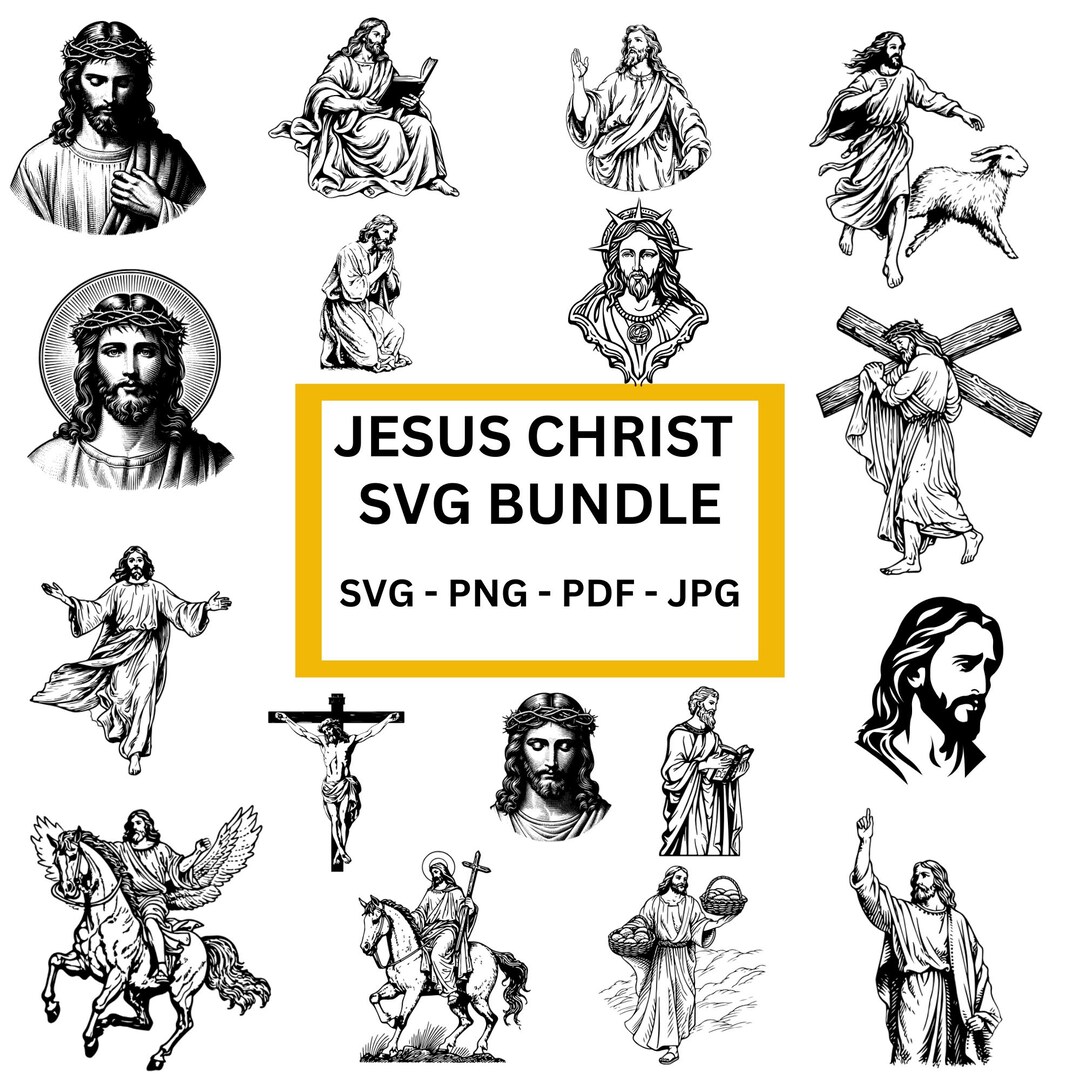 Jesus Christ SVG Bundle | Christian Religious Clipart for T-shirts ...