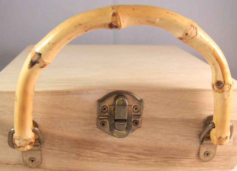 2 Medium Size Wooden Unfinished Cigar Box Purses With Bamboo Etsy