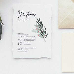 Weihnachten Urlaub Einladung | Elegante Ideen für Ihre festlichen Zusammenkünfte | Perfekt für Familie und Freunde | Verstellbare Einladungen