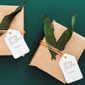 Weihnachtsgeschenk Label | Elegante Ideen für Ihre festlichen Zusammenkünfte | Perfekt für Familie und Freunde | Verstellbares Geschenk Etikett