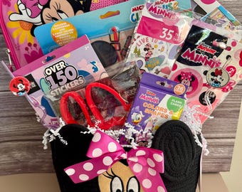 Minnie Mouse presentkorg | Födelsedagspresent till flickor | Presenter till barn | Sommarresekul