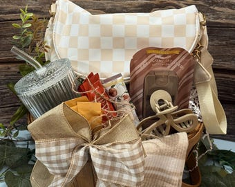 Checkered Fanny Pack Gift Set: On-the-Go Essentials Bundle for Her