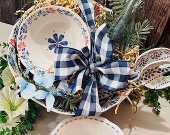 Melamine Salad Bowl Set with Servers | Indoor Outdoor Summer Entertaining Set | Gift for her