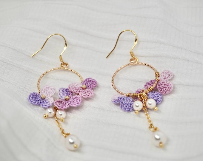 Featured listing image: Sakura Pink Flower Earrings – Cherry Blossom Dangle Jewelry for Her