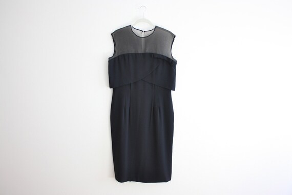 50s/60s mod - ern love dress / black mod dress / l