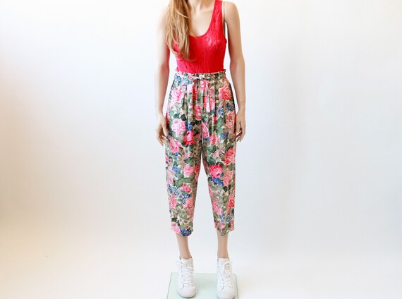80s GAP floral pleated pants