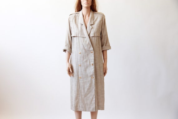 linen trench dress