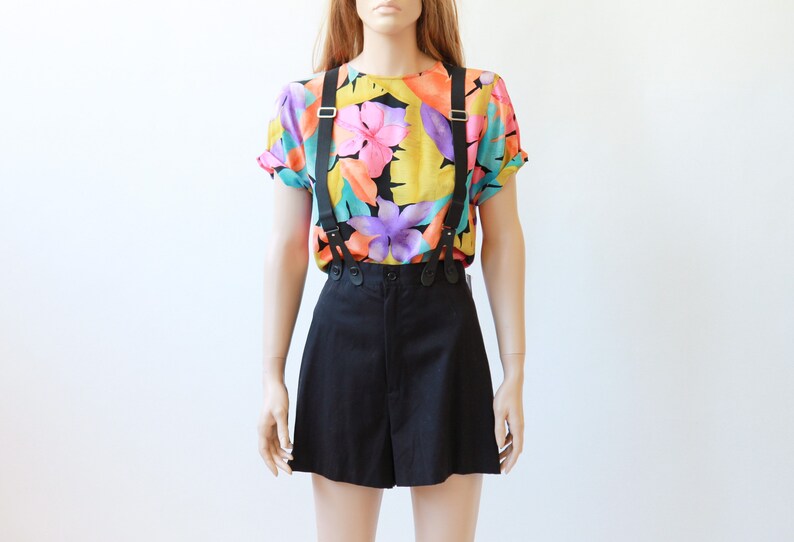 80s tropical silk T-shirt