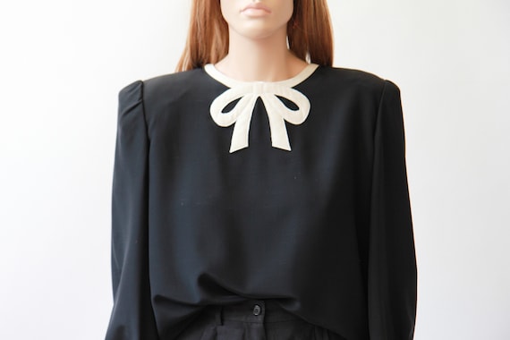 80s VALENTINO bow blouse