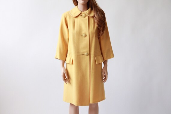 50s/60s CHERRY WEBB yellow Peter Pan collar coat |