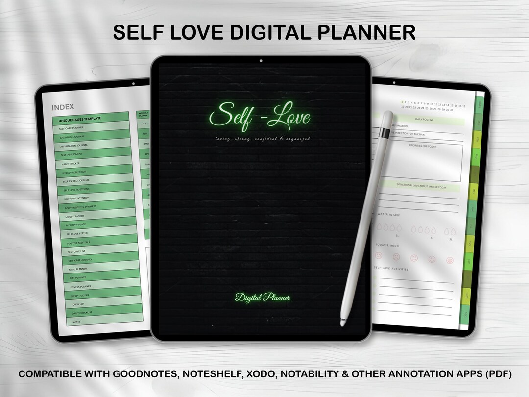 Self Love Digital Planner Daily Self Care Journal Wellness & Gratitude ...