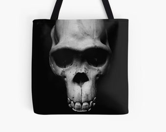 Skull Bag ~ Trick or Treat ~ Halloween Tote Bag ~ Chimpanzee Skull ~ Skeleton Bag ~ Animal Skulls ~ Halloween Bag ~ Halloween Accessories