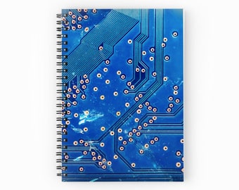 Circuit Board Notebook ~ Blank Spiral Notebook ~ Engineer ~ Programmer ~ Cyberpunk ~ Computer ~ School Supplies ~ CompSci ~ Computer Science