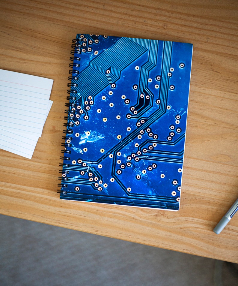 Circuit Board Notebook Blank Spiral Notebook Engineer Etsy