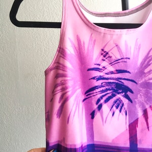 Twin Palms Crop Top Hollywood Blvd Holga Art Double Exposure Athleticwear Hot Pink Festivalwear Tank Tops Workout Clothes image 7