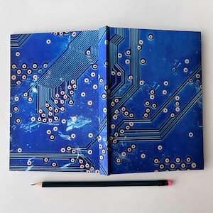 Hardcover Blank Book ~ Circuit Board ~ Engineer Notebook ~ Programmer ~ Cyberpunk ~ Computer ~ School Supplies ~ Grad Gift ~ Graduation