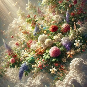 Elegant Floral & White Marble Sculpture Wallpaper Bundle