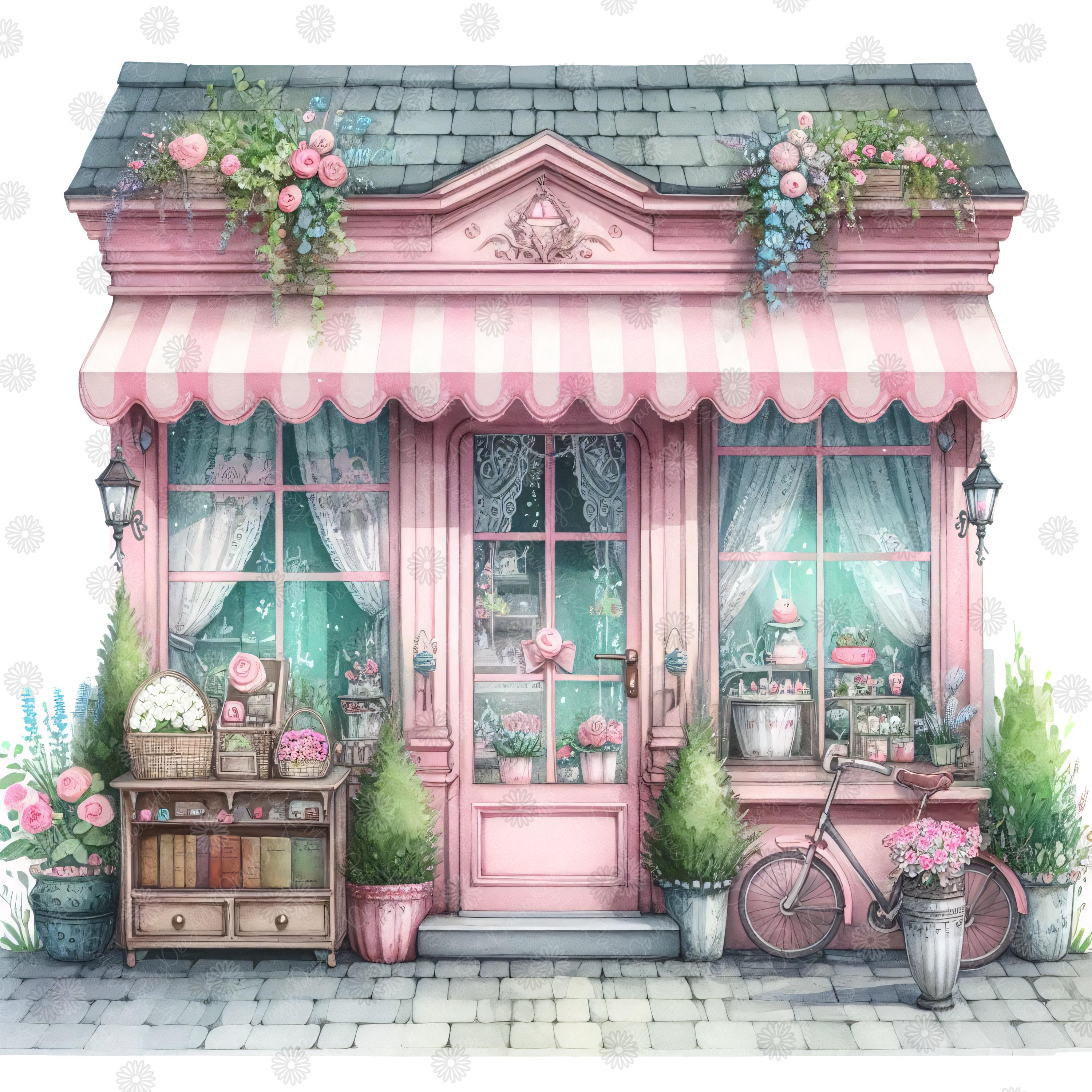 Bundle Jpgs 8 Cottagecore Shops High Quality Clip Art, Watercolor ...