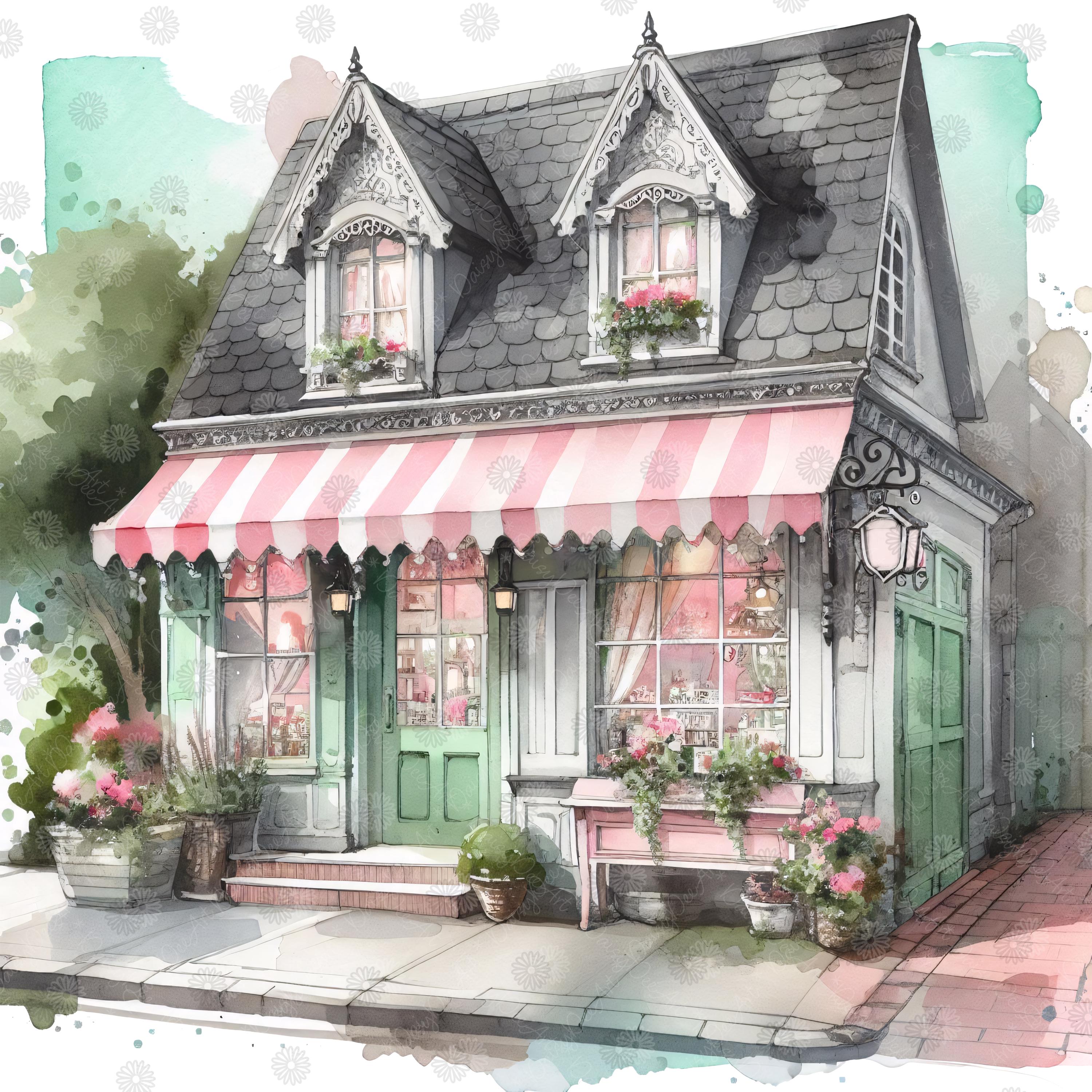 Bundle Jpgs 8 Cottagecore Shops High Quality Clip Art, Watercolor ...