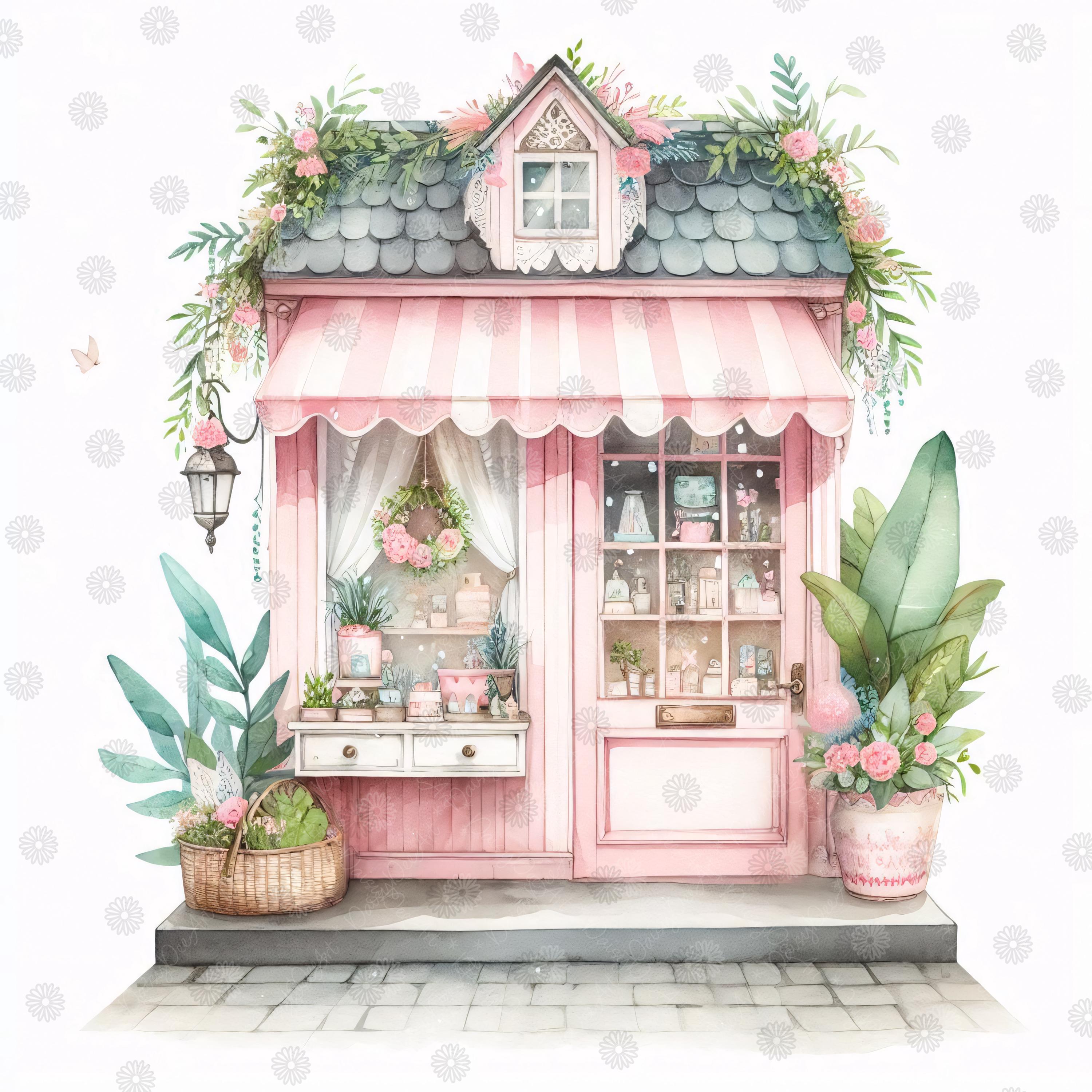 Bundle Jpgs 8 Cottagecore Shops High Quality Clip Art, Watercolor ...