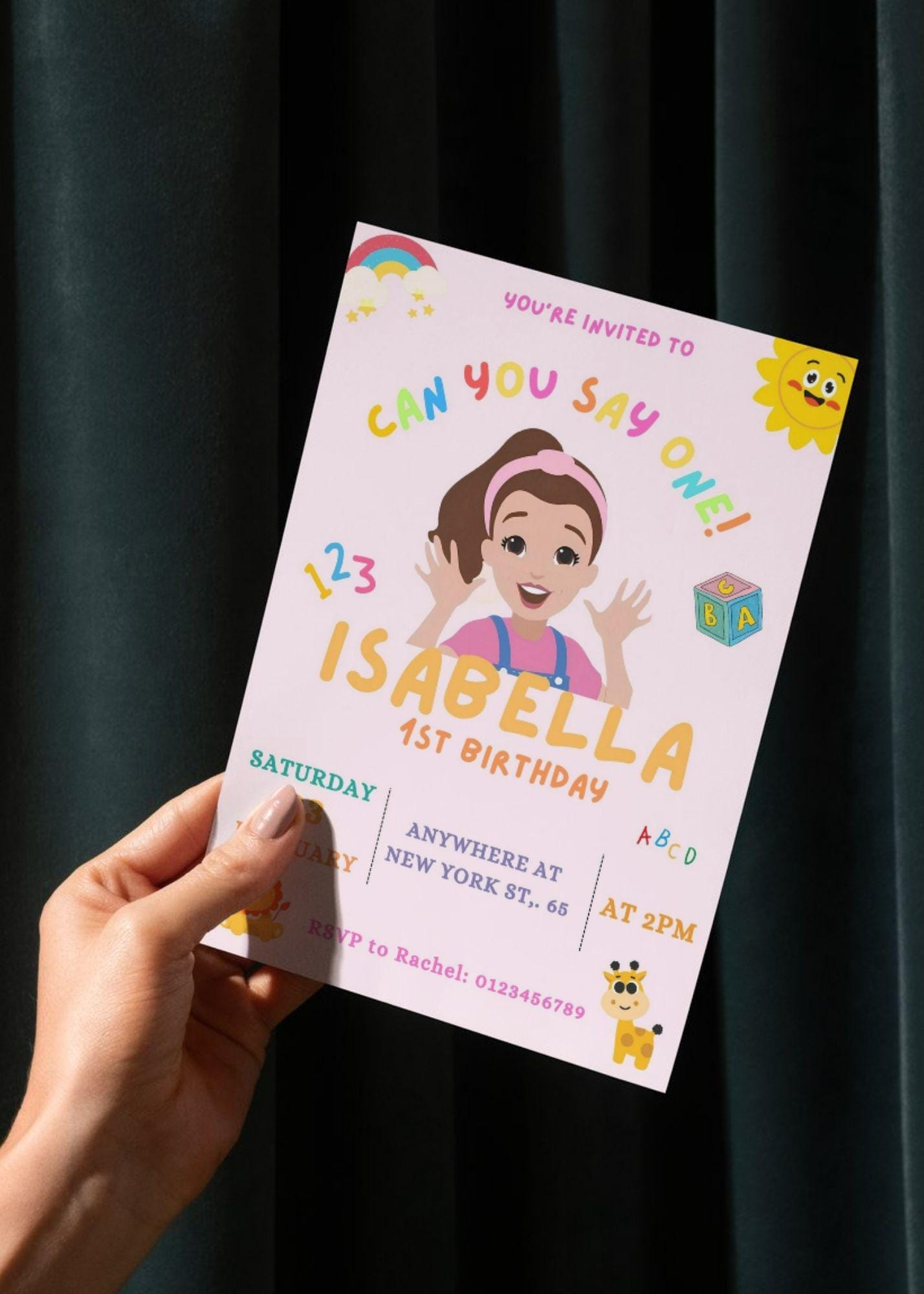 Ms. Rachel Birthday Invitation: Rainbow Theme (digital Download) - Etsy