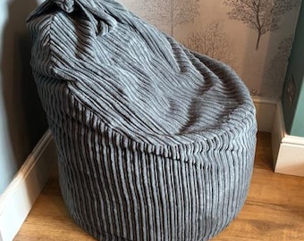 Plush Cord Beanbag Chair, Removable Machine Washable Cover, Double Zip, 4 SIZES