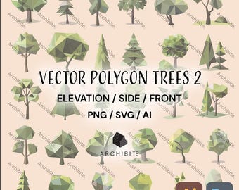 Vector Cutouts - Polygon Trees Elevation 2