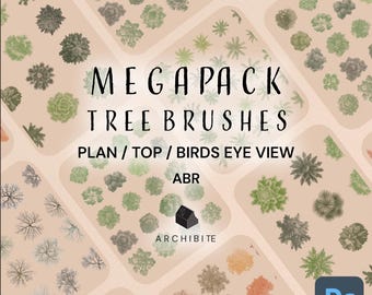 Megapack de pinceles para Photoshop: vista superior de árboles
